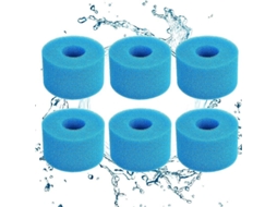 6 peças de espuma de filtro, cartucho de espuma filtrante, lavável e reutilizável, tipo S1