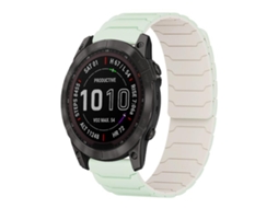 Bracelete para Garmin XIAOMOYU Fenix 8 / 7x / 6x / 5x Silicone Magnético Verde Menta Starlight (26mm)