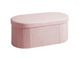Banco de Armazenamento Puff Dobrável 72 L 76x38x35 Cm Estofado em Veludo Trunk Range Pink Ge