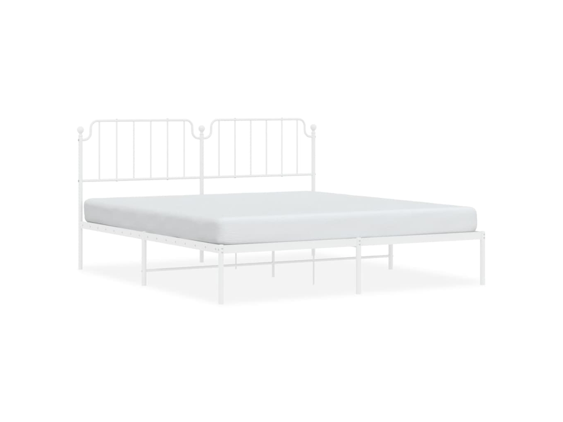 Bed Frame, Bed Frames Vidaxl Branco Aço (160 X 200 Cm)