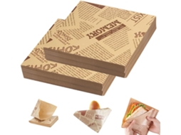 13r 200 Unidades De Sacos Papel Para Hambúrguer, Sanduíche, 18x18cm, Estilo Jornal Antigo, Alimentos Como Hambúrgueres, Salgadinhos E Bata