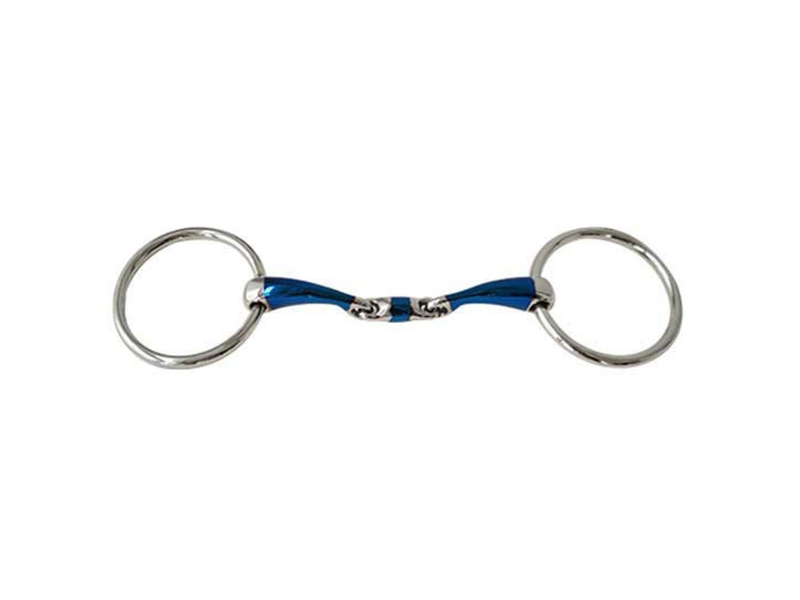 Anel de Boca Duplo Curvo Dividido Royal Blue 14 Mm Brigadeiro Prateado 13.5 Cmsefton