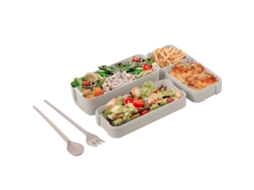 Caixa de Almoço para Adultos e Crianças 3 em 1 Compartment Container Segurança no Micro-Ondas NEVEANCE