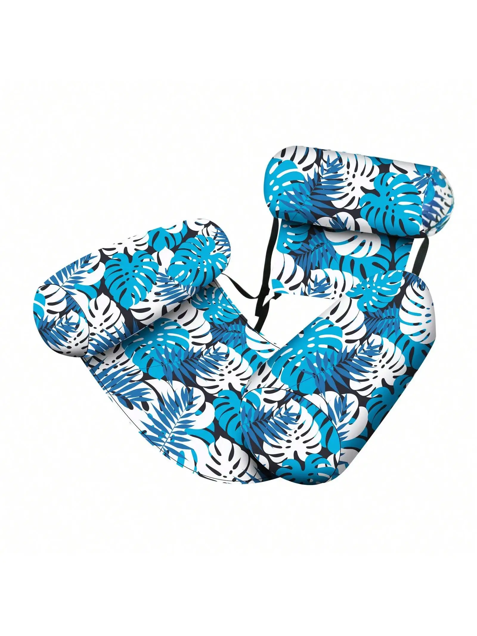 (azul) Rede Insuflável para Água com Apoios de Braços, Feita PVC, Espreguiçadeira Insuflável Flutuante