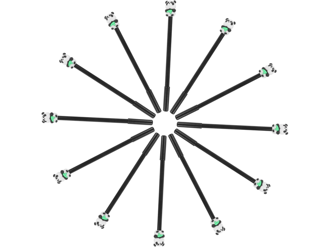 Conjunto De 12 Canetas Em Gel Com Estampa Panda, Feitas Plástico,