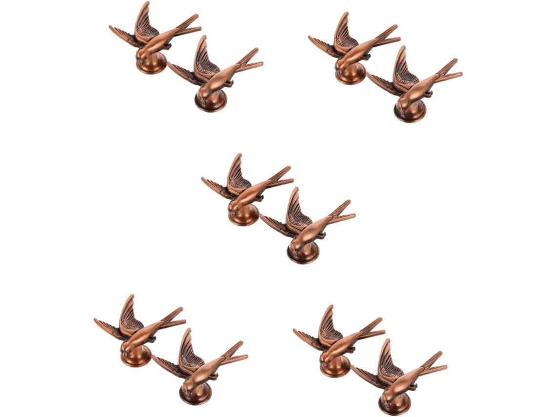 Conjunto De 10 Puxadores Decorativos Em Formato De Pássaro Para Portas De Armários, Com Acabamento Antigo.