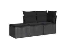 Garden Sofa Set, Garden Sofa Sets Vidaxl Preto Rattan / Vime (n/a)