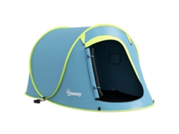 Barraca Camping Impermeável 2-3 Pessoas 2000mm Com Bolsa Azul