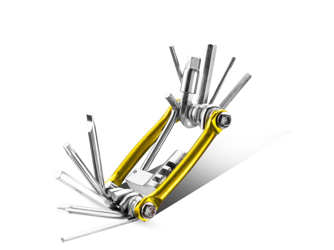 Conjunto De Ferramentas De Reparo Para Bicicleta Multifuncional Com Removedor De Corrente Portátil Ouro