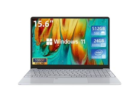 Portátil Vanwin Desbloqueio de Impressão Digital 15.6'' Intel Celeron N5095 2 9Ghz Ram: 24 Gb 512 Gb Ssd Mouse WUXIAN