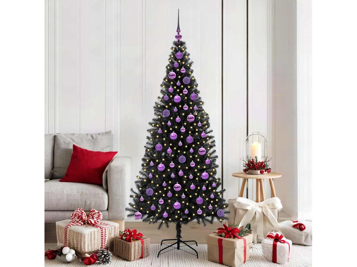 Vidaxl Árvore De Natal Preto 180 Cm Pvc