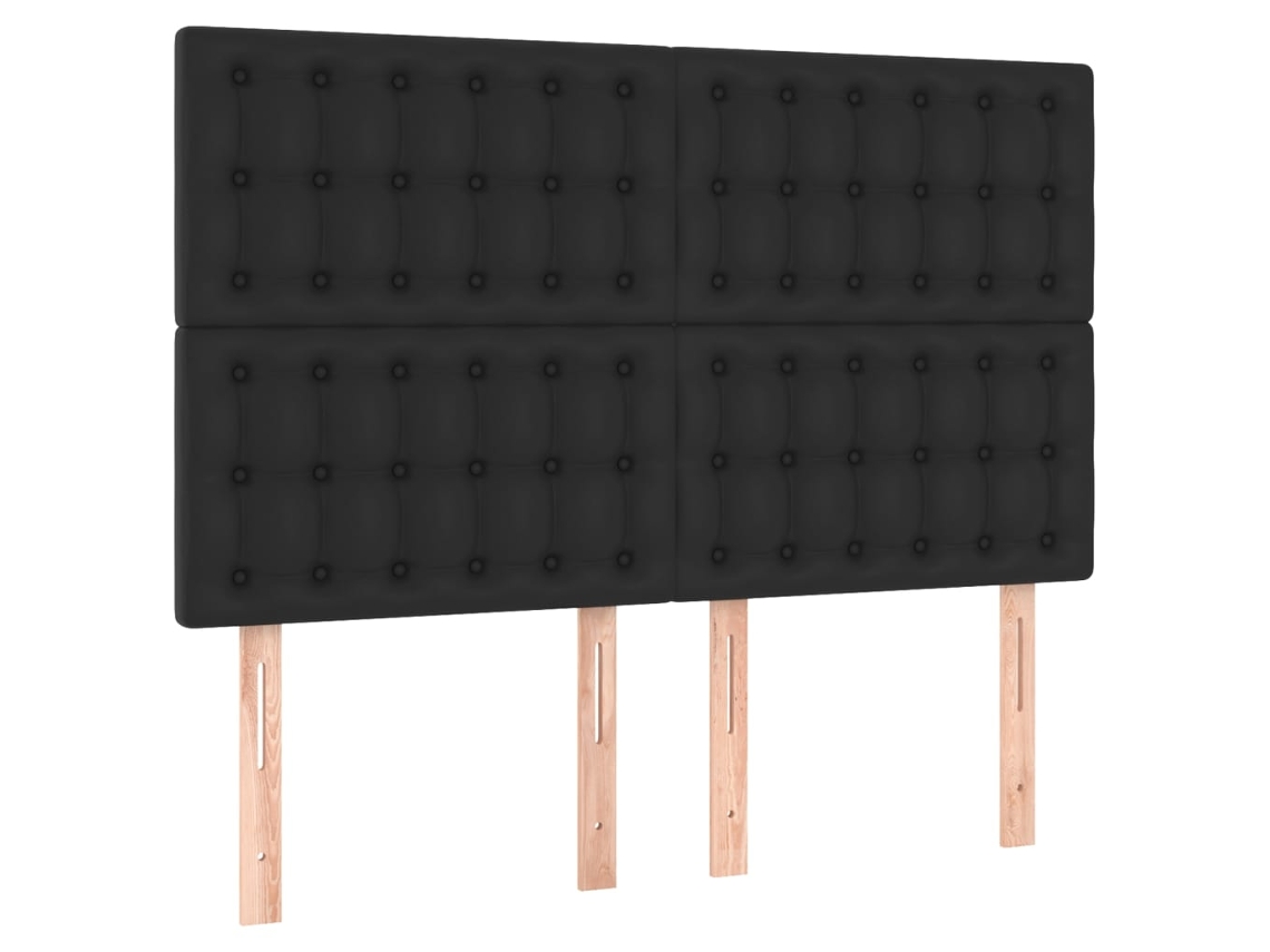 Cabeceira Preta 144x5x118/128 Cm Couro Sintético MAISON EXCLUSIVE