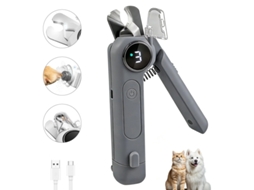 Aparador de Unhas Elétrico para Animais de Estimação, com Corta unhas e Lima, Leve, Recarregável Cinzento HEXINYIGJLY