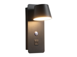 Candeeiro De Parede Led Recarregável Para Cabeceira — Rotativo, Luz Ambiente Dimerizável (preto)