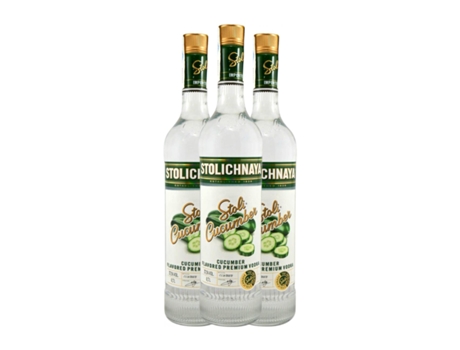Vodca STOLICHNAYA Cucumber Premium (0.7 L - 3 Unidades)