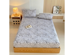 Lençol Elástico, 180*200cm, Tecido De Algodão Cru, Bolso Profundo De 30cm, Estilo Casa De Campo,para Meninas E Mulheres. Cinza Hexinyigjly