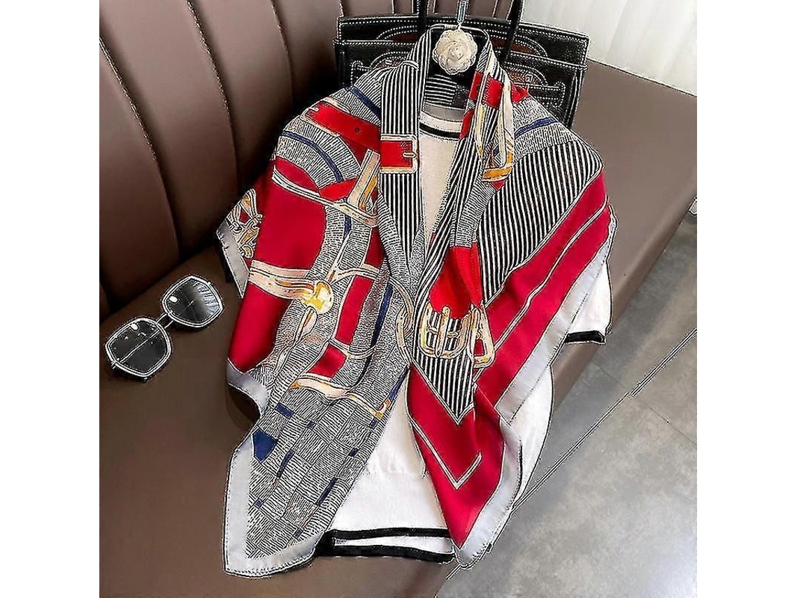 Lenço elegante de seda artificial para mulheres, 90x90 cm, monocromático, modelo 2026, ideal para casamentos, jantares e ocasiões formais ou informais.