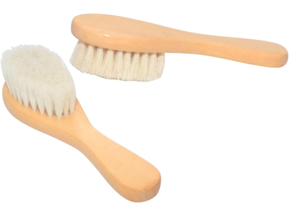 Escova De Banho Para Bebês, Escova Para Banho Das Costas Com Cabo De Madeira Meninos E Meninas