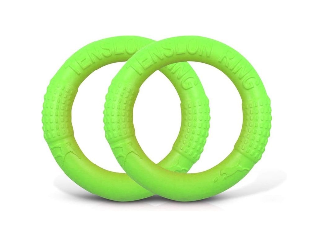 2026 juguete Frisbee Anéis Flutuantes Resistentes para Cães Médios e Pequenos Cor Verde 2 Peças