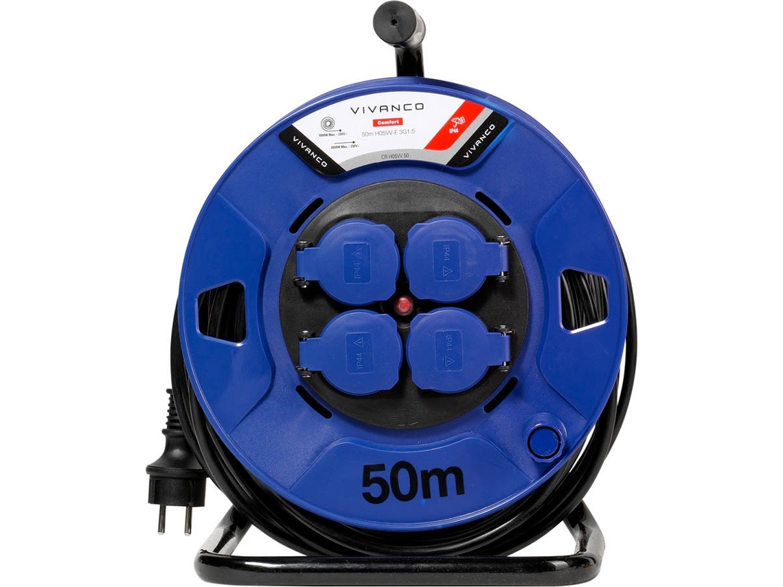 Extensão De Cabos VIVANCO 4T Ip44 M-4Xf 50M (Preto)