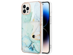 Suporte Casa Imd Para Iphone 14 Pro Pele Sintética Com Porta-cartões Bege