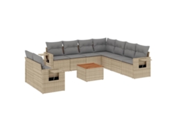 Garden Sofa Set, Garden Sofa Sets Vidaxl Bege Rattan / Vime (n/a)