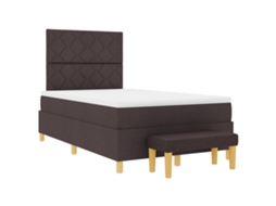 Conjunto 1 Cama Box Vidaxl Castanho Poliéster (190 X 120 Cm)