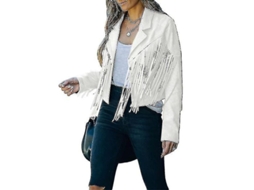 Fasst abrigo Largo de Manga Larga Slim para Mujer Con Estampado Y Flecos Primavera/otoño/invierno