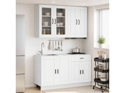 Vidaxl Unidade De Cozinha Porto 4 Unid. Branco Derivados De Madeira