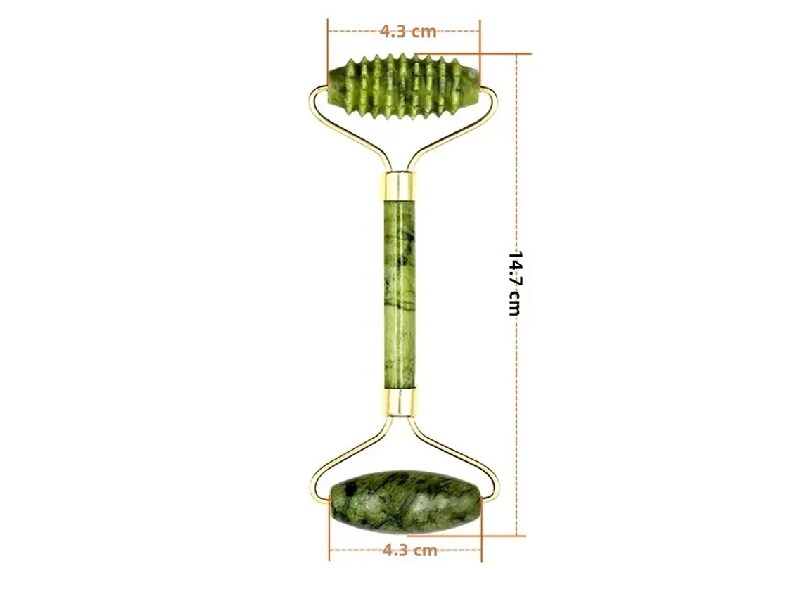 Conjunto de Massagem em Jade Natural, Rolo Gua Sha, Rolo de Massagem Spa para o Corpo e Rosto MDUG (rolo Gua Sha B)