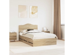 Vidaxl Estrutura Da Cama Com Gaveta Carvalho Sonoma 120 X 190 Cm
