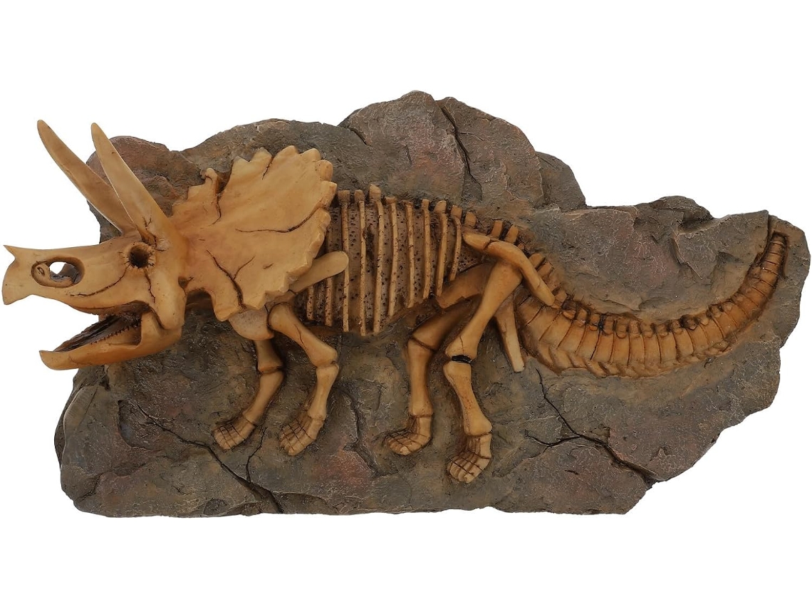 Aplique Parede Artístico Natural Modelo Dinossauro Marrom Resina Elegante Decoração Interiores Quarto Espaços GOKOCO
