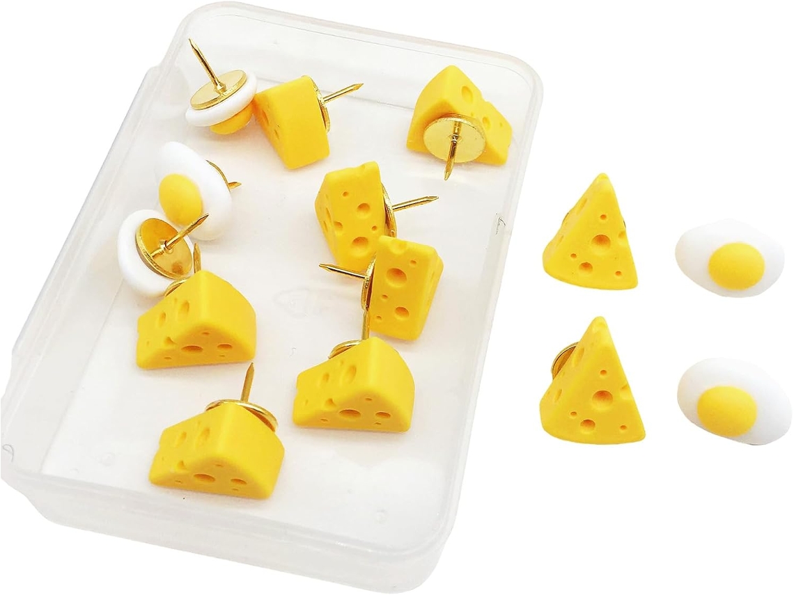 20 Tachinhas Em Formato Ovo Queijo Para Caixa De Avisos, Com Alfinetes De Cortiça Para Exibição De Avisos, Fotos E Mensagens