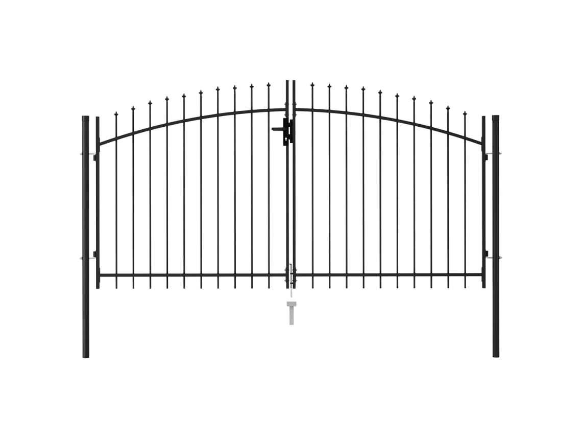 Fence Gate, Fence Gates Vidaxl Preto Aço (299.5 X 150 Cm)