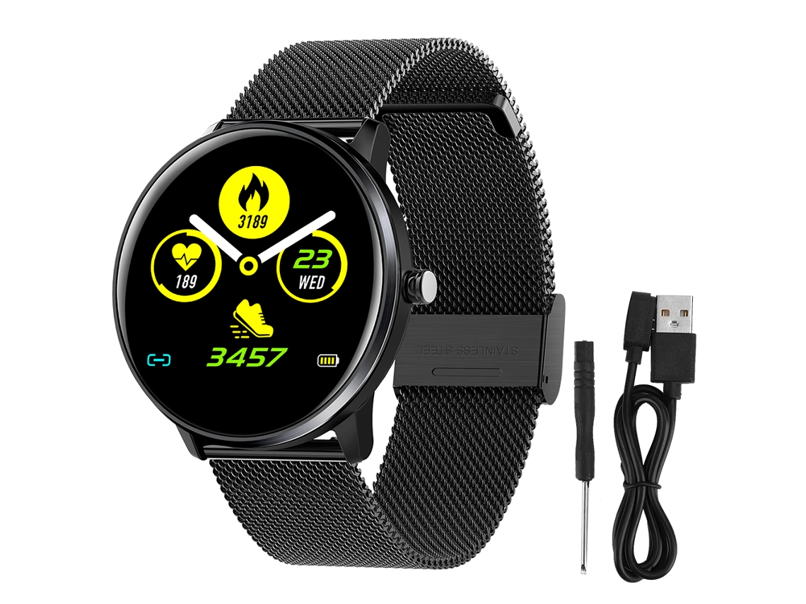 Pulseira Mx6 com tela cheia, monitoramento cardíaco e pressão, IP68