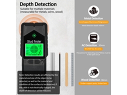 Yuru detector de Montantes 6 em 1 Scanner de Parede com Lcd e Alarme Áudio para Madeira Metal e Fios Ca