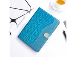 Capa com textura horizontal em relevo, costura de crocodilo e glitter a laser, modelo Halinuia, para Huawei Mediapad T3 10 de 9,6 polegadas.