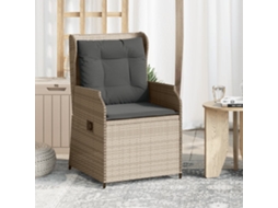 Vidaxl Cadeiras Jardim Reclináveis 2pcs C/ Almofadões Vime Cinza Claro