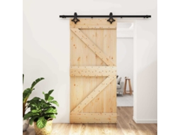 Vidaxl Porta Deslizante Natural E Preto 95 X 210 Cm