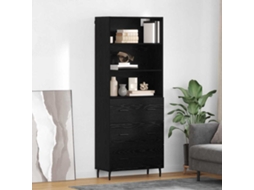 Vidaxl Buffê Com Gaveta Carvalho Preto 69,5 X 34 X 180 Cm
