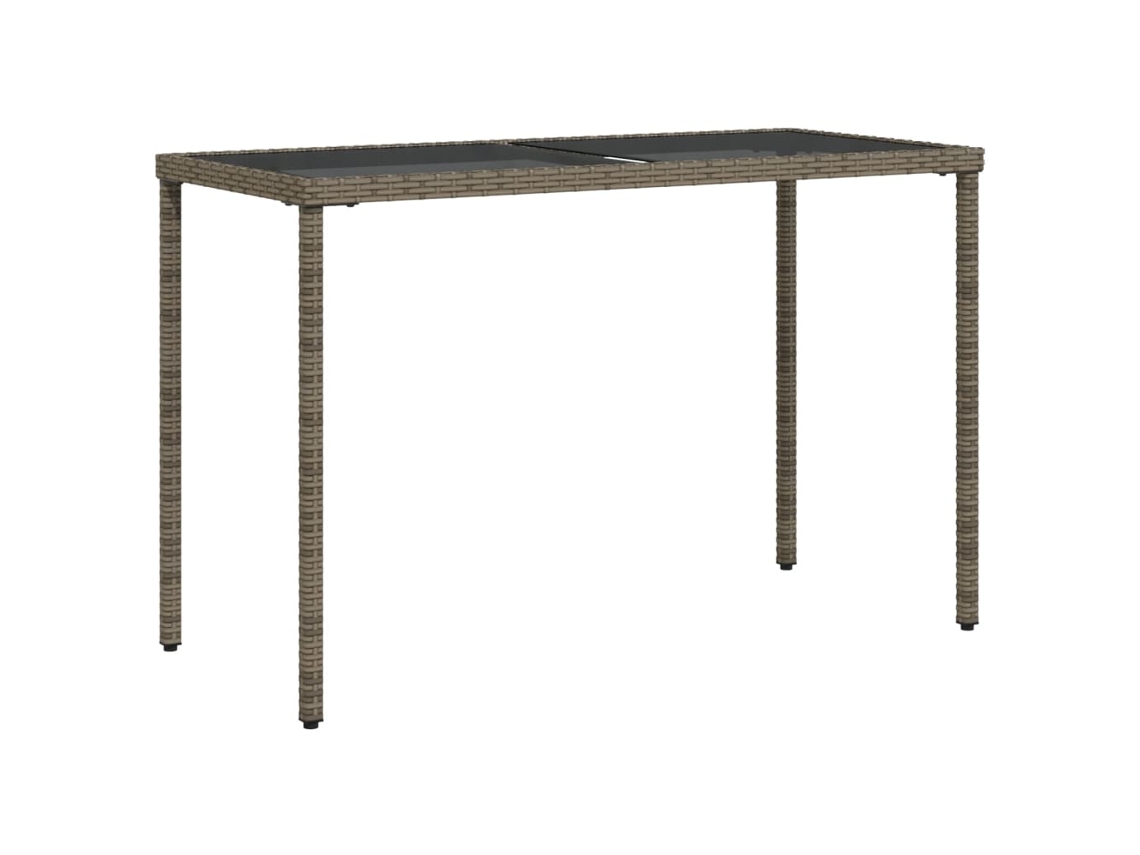 Mesa de jardim com tampo de vidro MAISON EXCLUSIVE Vime Pe Cinza (115x54x74 cm)