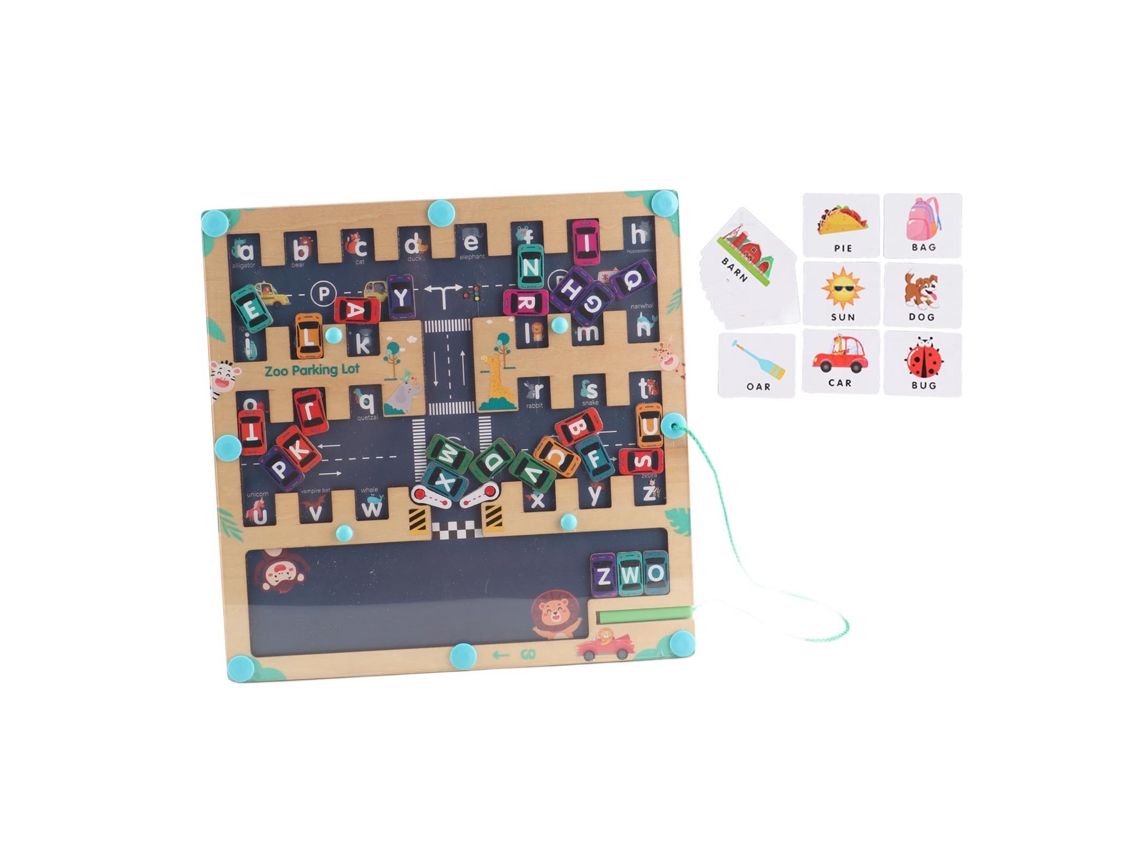 Walshlxq tablero de Rompecabezas Magnético de Letras de Madera Con 20 Tarjetas para Aprendizaje Educativo Y Habilidades Motoras