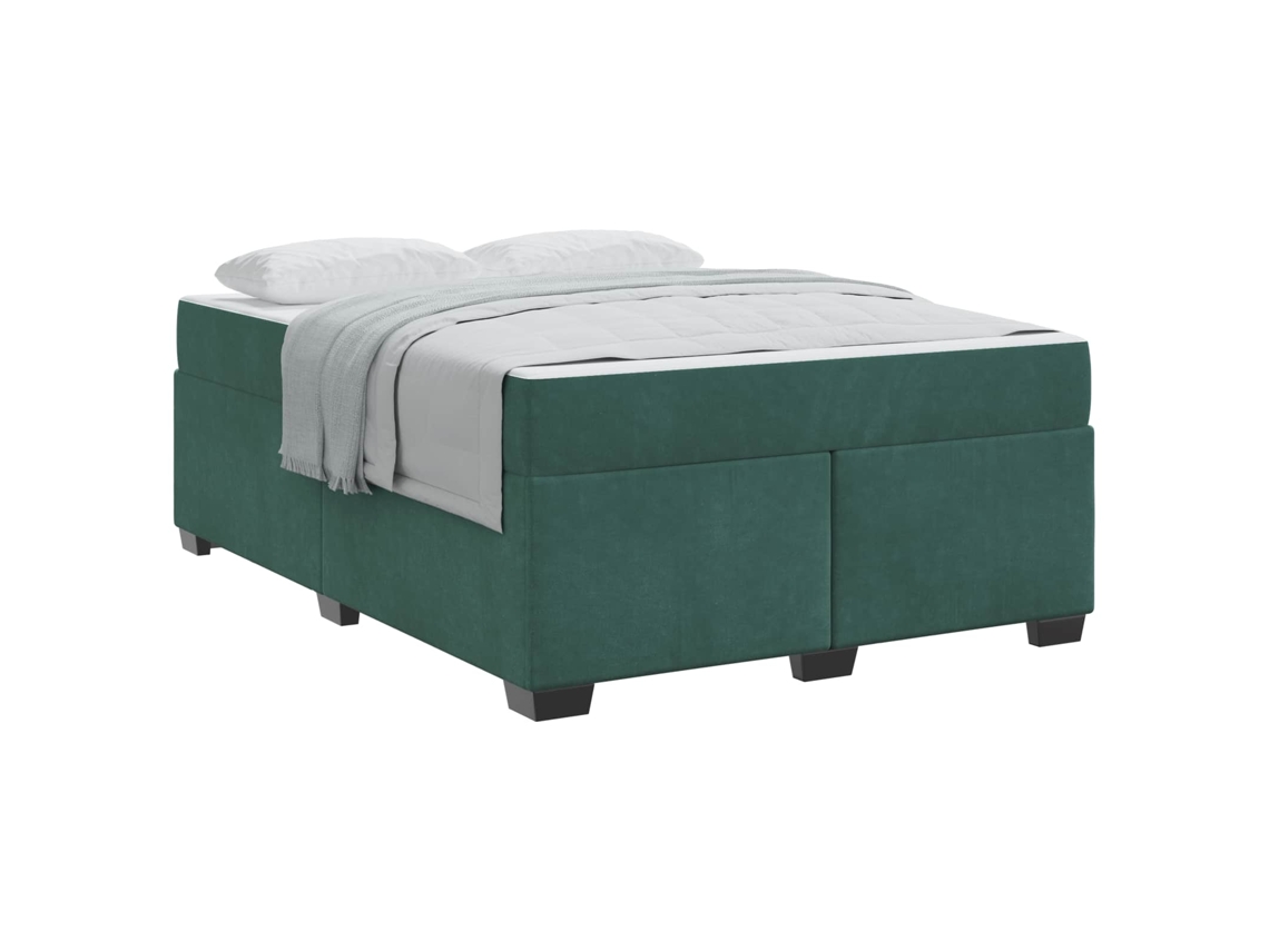 Estrutura da Cama com Colchão Verde Escuro Tecido MAISON EXCLUSIVE 160x200 cm