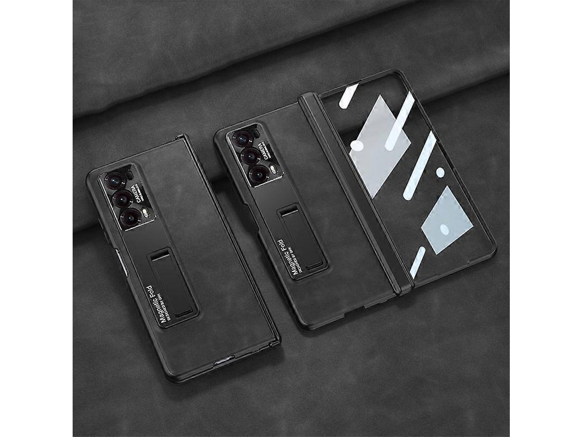 Capa De Couro Com Dobradiça Integrada Fosca Gkk E Suporte Para Honor Magic V2