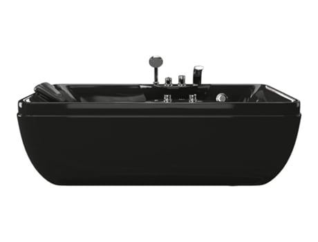 Bañera de Hidromasaje Negra 1 Plaza 140L 150 X 75 X 54,5 Cm Ángulo Derecho Gavino VENTE-UNIQUE