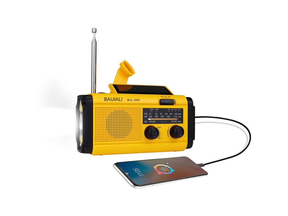 Rádio de Bolso Movido a Energia Solar e Dínamo com Visor Lcd AQUAFORGE