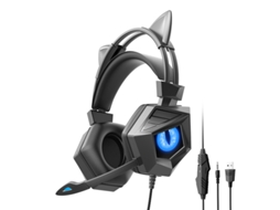 Fone de Ouvido Gamer com Fio, Microfone de Alta Definição Integrado e Suporte para Som Estéreo 3d. MDUG