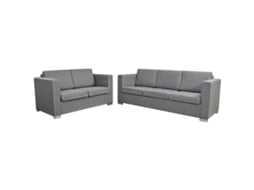 Conjunto de sofás, 2 peças, tecido Cinzento claro, MAISON EXCLUSIVE