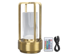 Lâmpada de Mesa Sem Fio Cristal Rgb 16 Cores Dimmable Controle Remoto Touch Recarregável