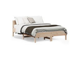 Vidaxl Cama Sem Colchão 140x190 Cm Madeira De Pinho Maciça